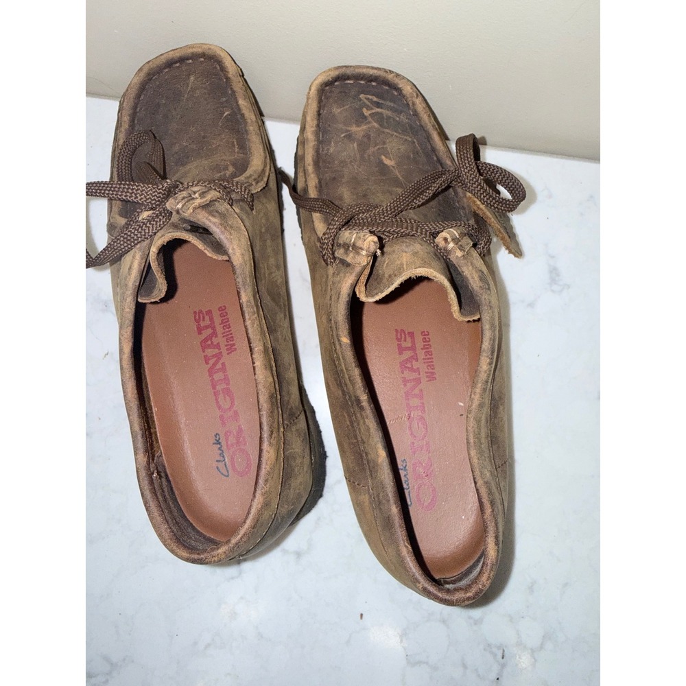 Clarks Originals Wallabee Beeswax Leather Moccasin Brown 26038257‎ Mens 6.5M - Picture 5 of 7